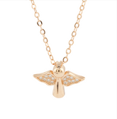 Guardian Angel 925 Sterling Silver  Rose Gold Colour Necklace with CZ